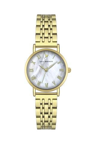 Stalen en Parelmoeren Quartz Horloge - Emily Westwood