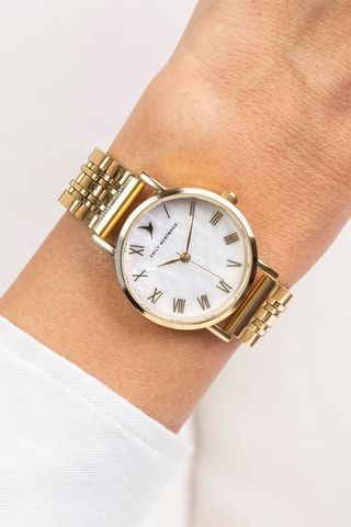 Stalen en Parelmoeren Quartz Horloge - Emily Westwood