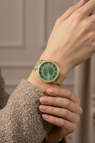 Reloj de cuarzo de metal - Dorado y verde