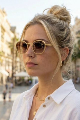 Zonnebril voor Dames - Categorie 2 - Goudkleurig