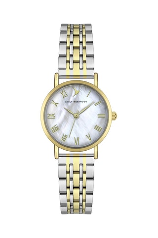 Stalen en Parelmoeren Quartz Horloge - Emily Westwood