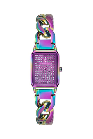 Stalen Quartz Horloge - Paars en Blauw - Marc Malone