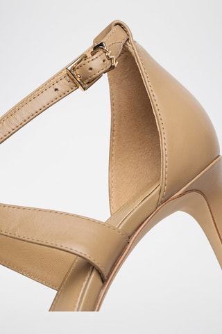 Sandales à talons en cuir - Camel