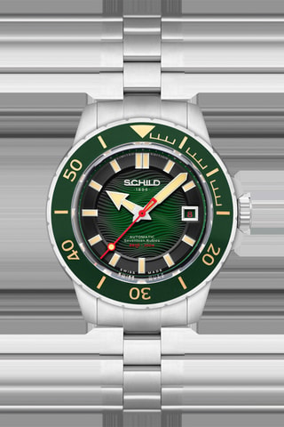 Orologio automatico in acciaio Hermann - Argentato e verde - Schild
