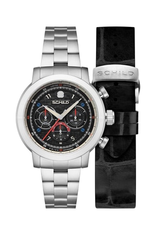 Orologio automatico in acciaio Heinrich Swiss multifonctions Limited Edition - Cronografo - Argentato e nero