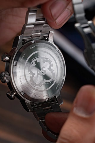 Orologio automatico in acciaio Heinrich Swiss multifonctions Limited Edition - Cronografo - Argentato e nero