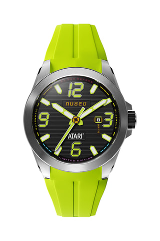 Orologio automatico in gomma Torrent - Verde fluo e argentato - Nubeo