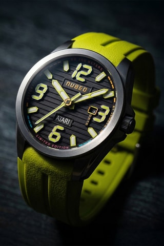 Orologio automatico in gomma Torrent - Verde fluo e argentato - Nubeo