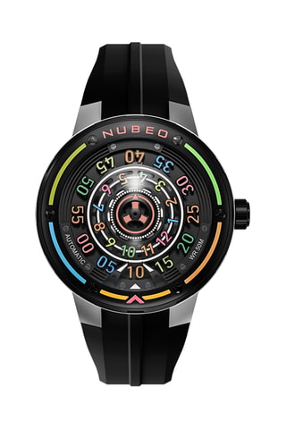 Orologio automatico in silicone Orbiter - Nero e argentato - Nubeo