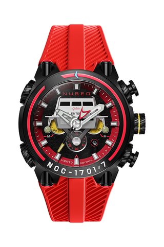 Orologio al quarzo in gomma Deimos - Rosso e nero - Nubeo