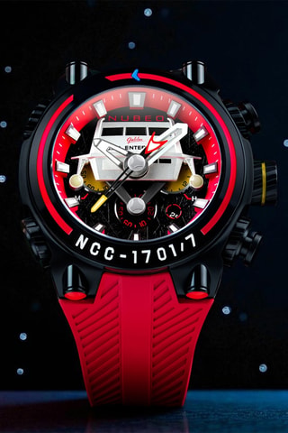 Orologio al quarzo in gomma Deimos - Rosso e nero - Nubeo