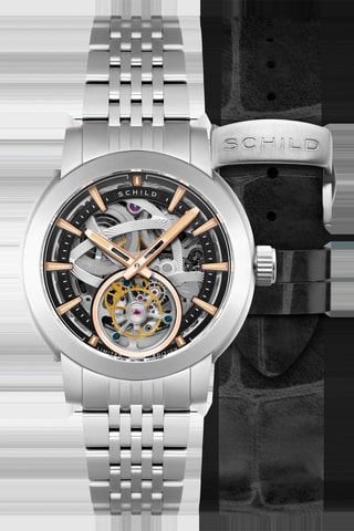Orologio automatico in acciaio Heinrich - Argentato e nero - Schild