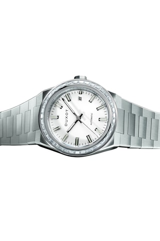 Cofanetto orologio automatico in acciaio e lunette Alicante Rainbow - Argentato e bianco - Duxot