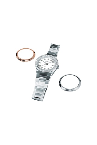 Cofanetto orologio automatico in acciaio e lunette Alicante Rainbow - Argentato e bianco - Duxot
