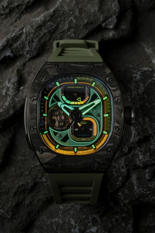 Orologio automatico in gomma Viper - Verde chiaro e nero - Nubeo
