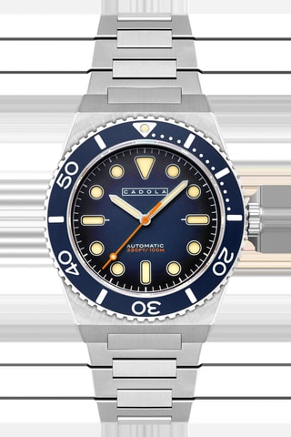Orologio automatico in acciaio Farina - Argentato e blu elettrico - Cadola