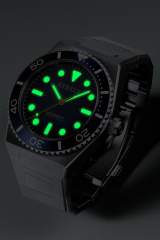Orologio automatico in acciaio Farina - Argentato e blu elettrico - Cadola