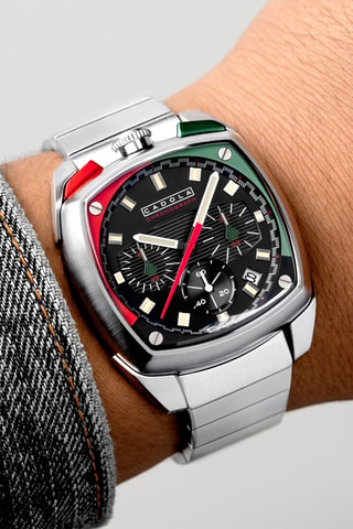 Orologio al quarzo in acciaio Taurus - Cronografo - Argentato - Cadola