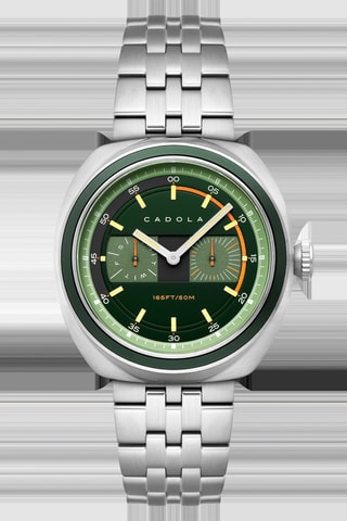 Orologio al quarzo in acciaio Giulia - Argentato e verde scuro - Cadola