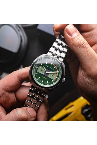 Orologio al quarzo in acciaio Giulia - Argentato e verde scuro - Cadola