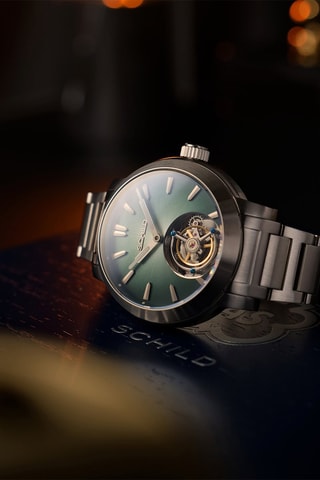 Orologio automatico in acciaio Friedrich Tourbillon Fume - Argentato e verde