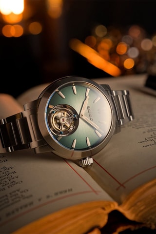 Orologio automatico in acciaio Friedrich Tourbillon Fume - Argentato e verde
