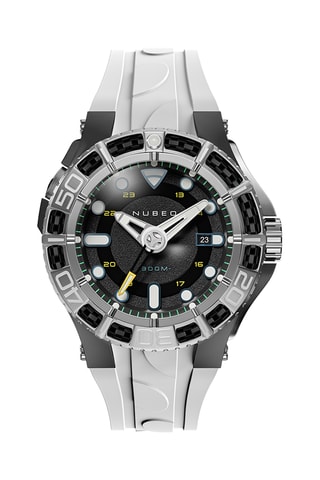Orologio automatico in silicone Manta - Argentato e nero - Nubeo