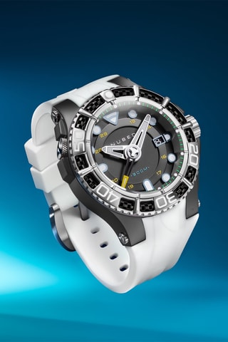 Orologio automatico in silicone Manta - Argentato e nero - Nubeo