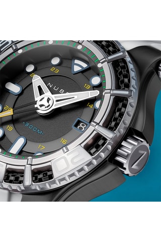 Orologio automatico in silicone Manta - Argentato e nero - Nubeo