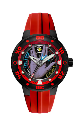 Orologio automatico in silicone Mariner - Rosso e nero - Nubeo