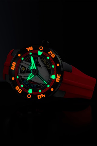 Orologio automatico in silicone Mariner - Rosso e nero - Nubeo