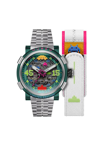 Cofanetto orologio automatico e cinturini in acciaio e ?* SCONOSCIUTO Orion - Argentato e verde chiaro - Nubeo