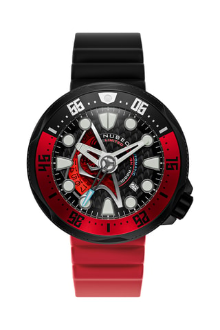 Orologio automatico in silicone Ventana - Nero e rosso - Nubeo