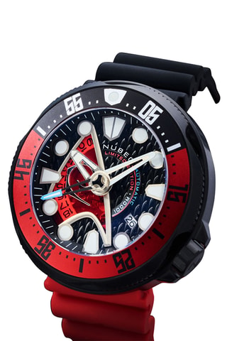 Orologio automatico in silicone Ventana - Nero e rosso - Nubeo