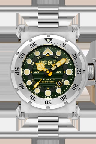 Orologio automatico in acciaio Centurion - Argentato e verde - RGMT