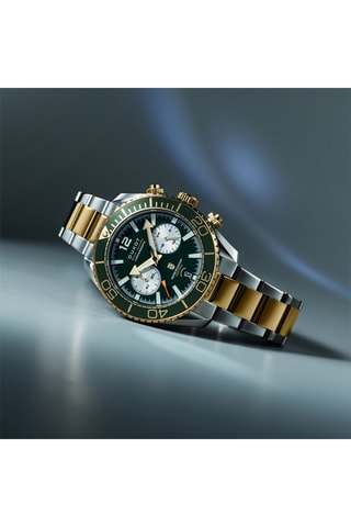 Orologio al quarzo in acciaio Tiburon - Cronografo - Argentato e dorato - Duxot