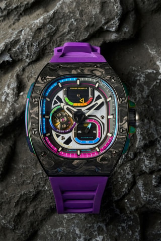 Orologio automatico in gomma Viper - Viola e nero - Nubeo