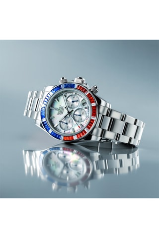 Orologio al quarzo in acciaio Accelero Rainbow - Cronografo - Argentato e cobalto - Duxot