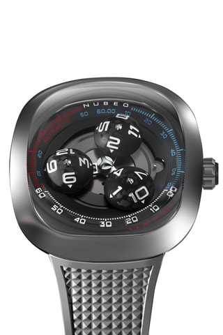 Orologio automatico in gomma Tri-Star Orbit - Bianco e argentato - Nubeo