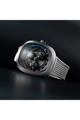 Orologio automatico in gomma Tri-Star Orbit - Bianco e argentato - Nubeo