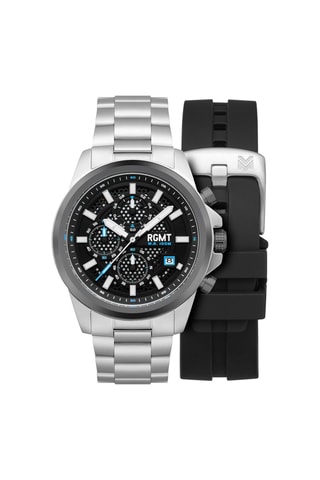 Cofanetto orologio al quarzo e cinturini in acciaio e silicone Artillery