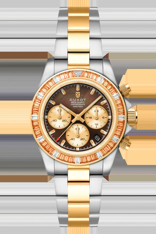 Orologio al quarzo in acciaio Accelero Rainbow - Cronografo - Argentato e dorato - Duxot
