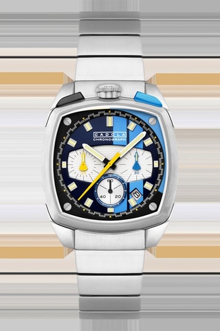 Orologio al quarzo in acciaio Taurus - Cronografo - Argentato e navy - Cadola