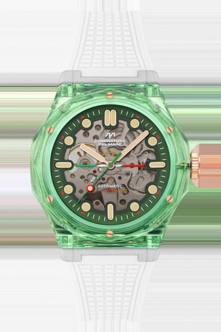 Orologio automatico in silicone Ravello - Bianco e verde - Dominatore Del Mare