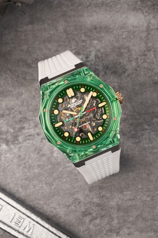Orologio automatico in silicone Ravello - Bianco e verde - Dominatore Del Mare