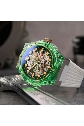 Orologio automatico in silicone Ravello - Bianco e verde - Dominatore Del Mare