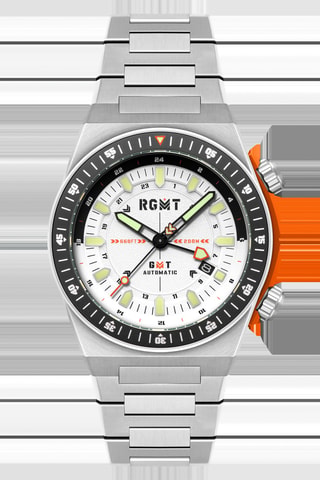 Orologio automatico in acciaio Marksman - Argentato e bianco - RGMT