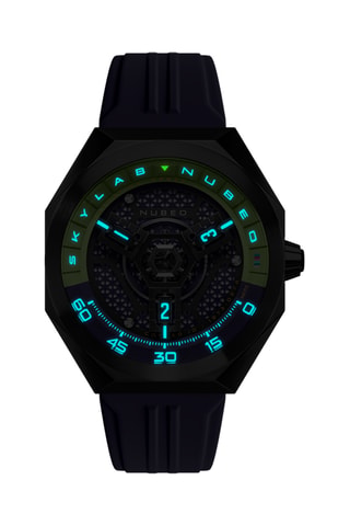 Cofanetto orologio automatico e cinturini in gomma Skylab - Blu e nero - Nubeo