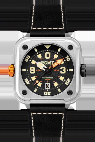 Orologio automatico in pelle Pershing - Nero e argentato - RGMT