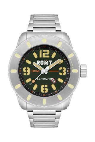 Orologio automatico in acciaio All-Brite - Argentato e verde scuro